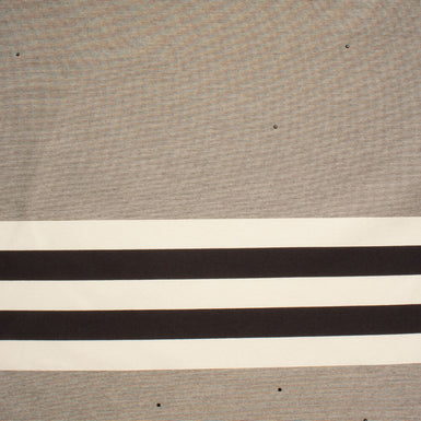 Black/Cream Stripe Mikado with Stones