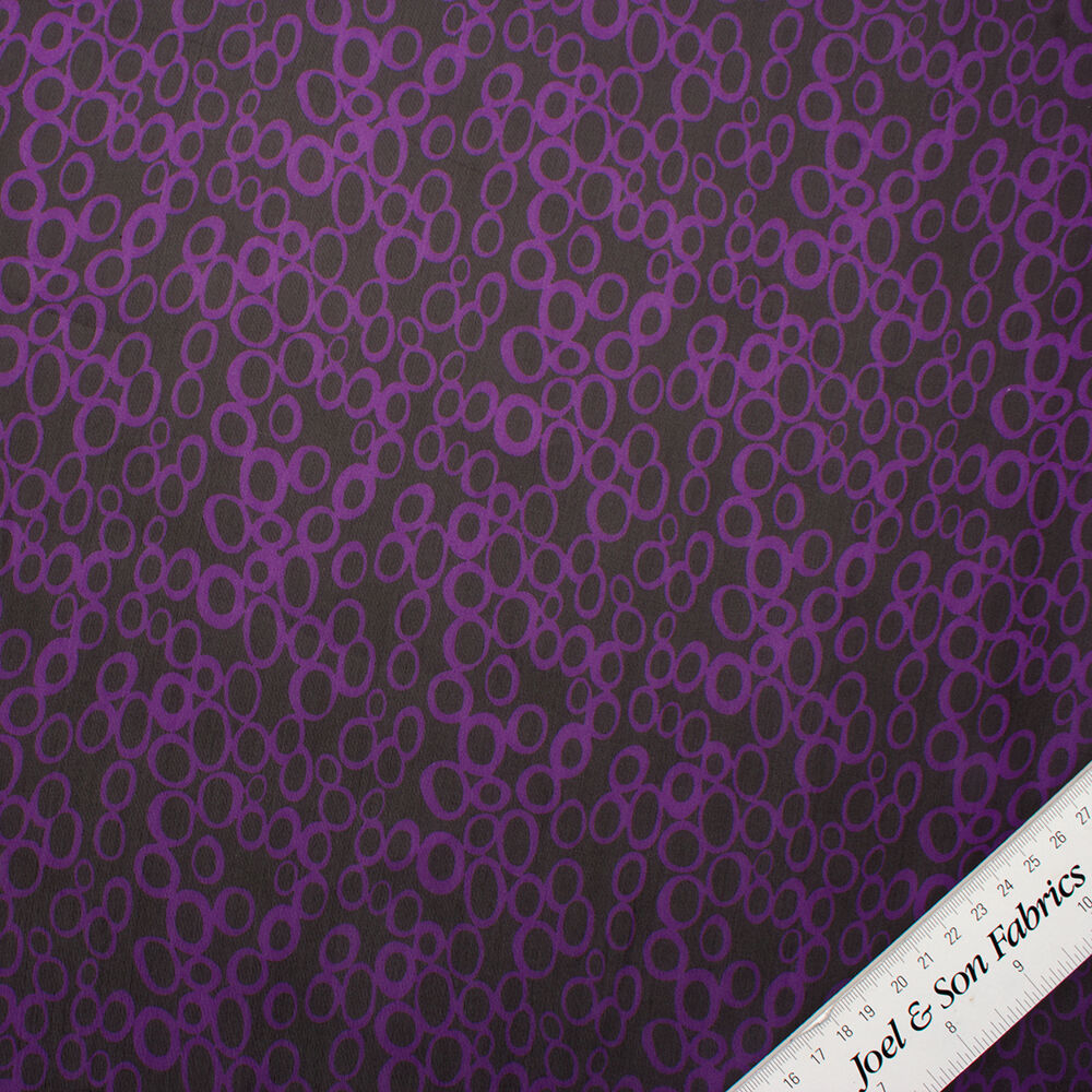 Purple/Black Silk Organza