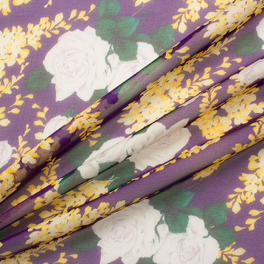 Yellow/Purple Ungaro Printed Silk Chiffon (A 2.25m Piece)