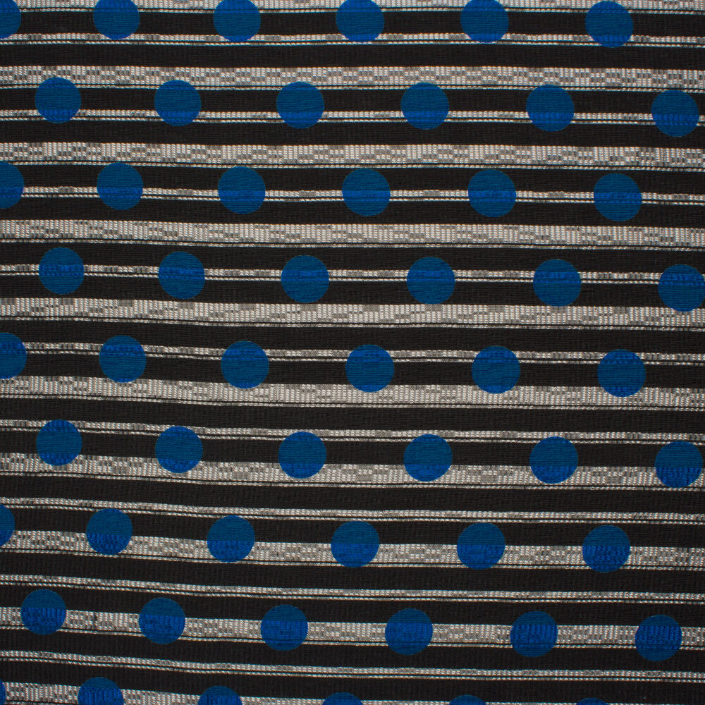 Black/Blue Spotted D'Esté Silk (A 95cm Piece)