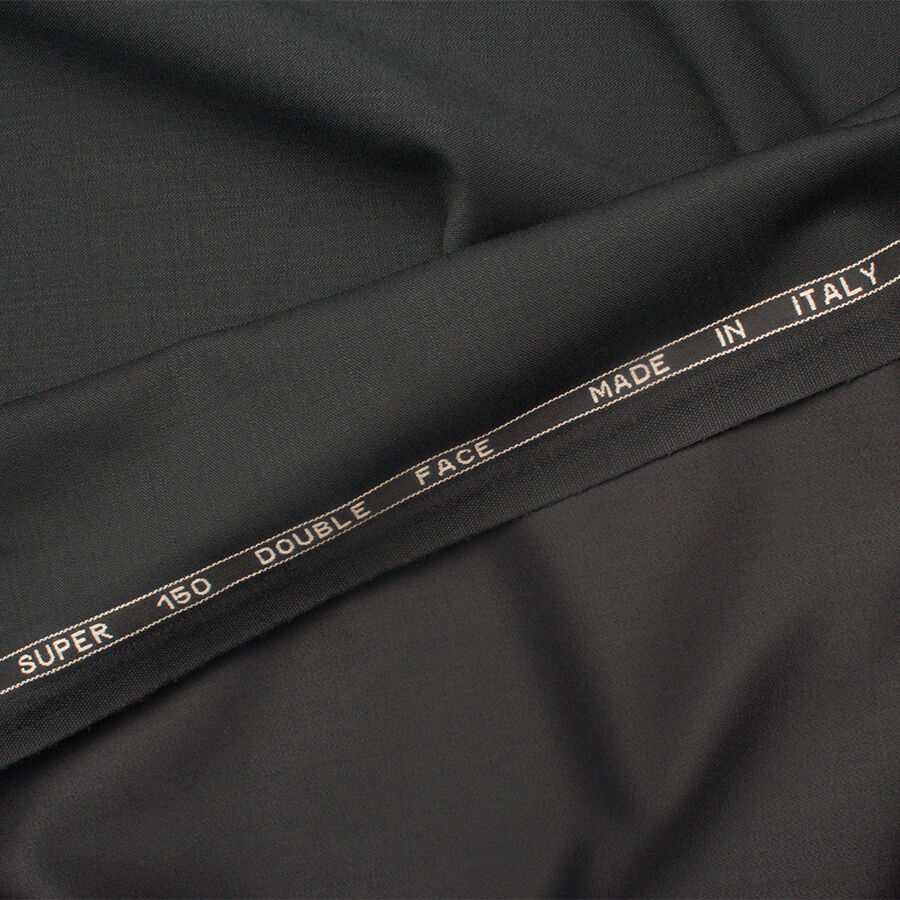 Dark Slate Grey Stretch Wool Gaberdine