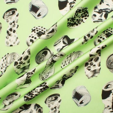 Mint/Spotted 'Soda Cans' Silk Twill
