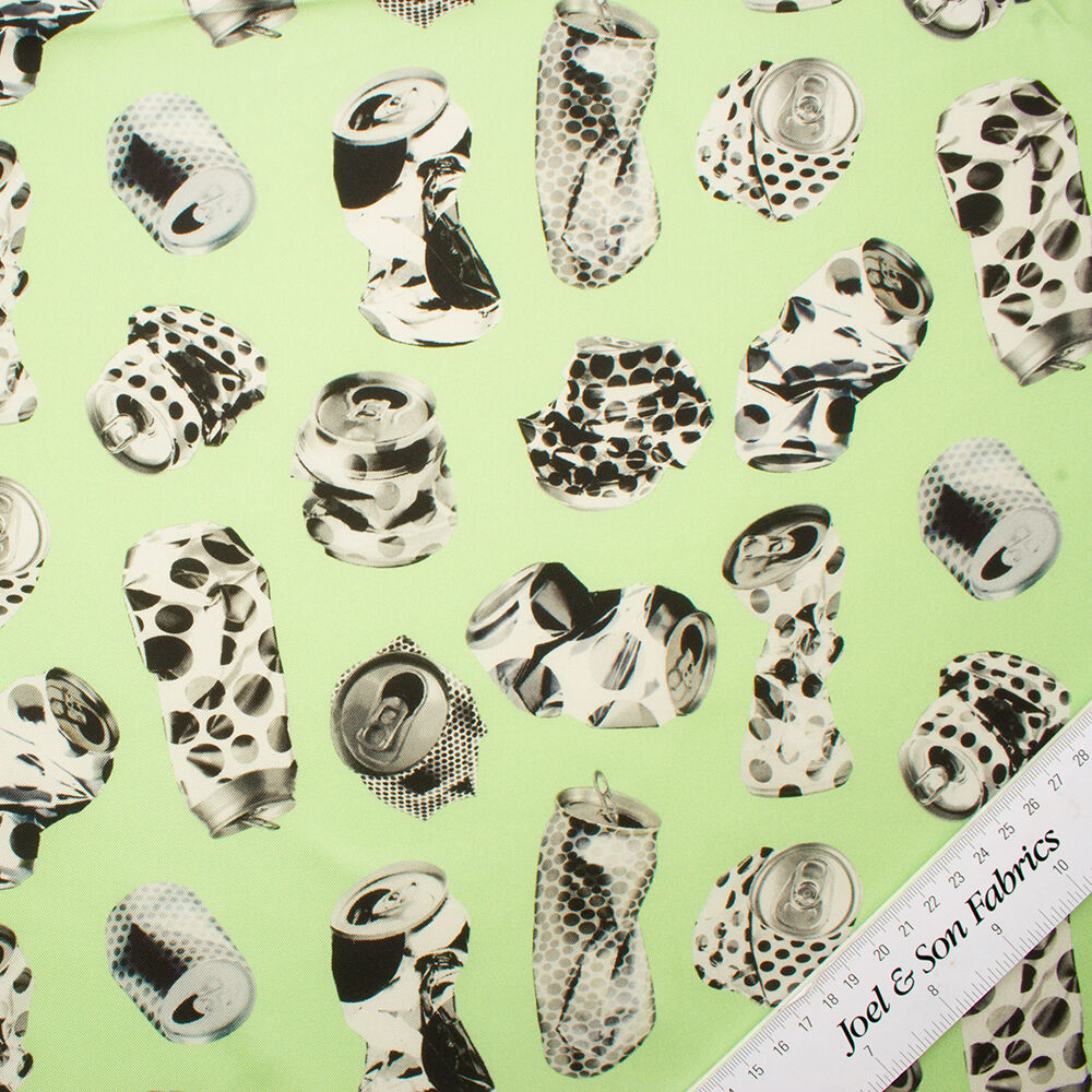 Mint/Spotted 'Soda Cans' Silk Twill