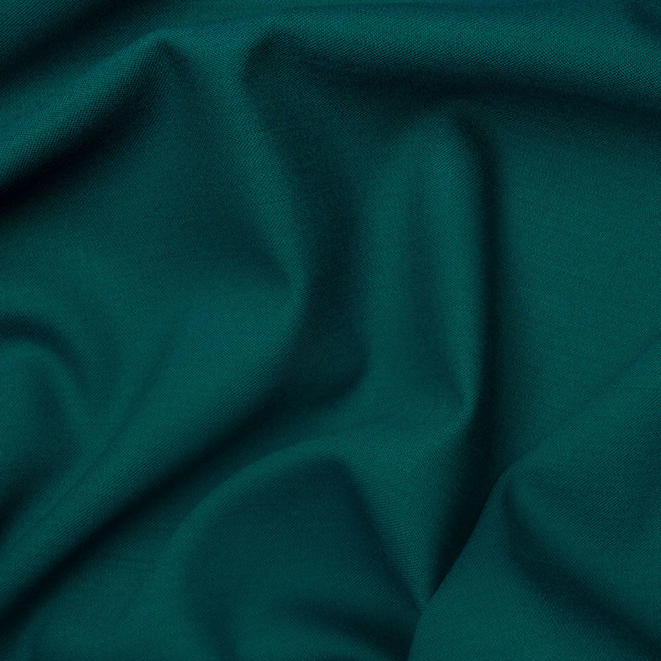 Teal Green Stretch Wool Gaberdine