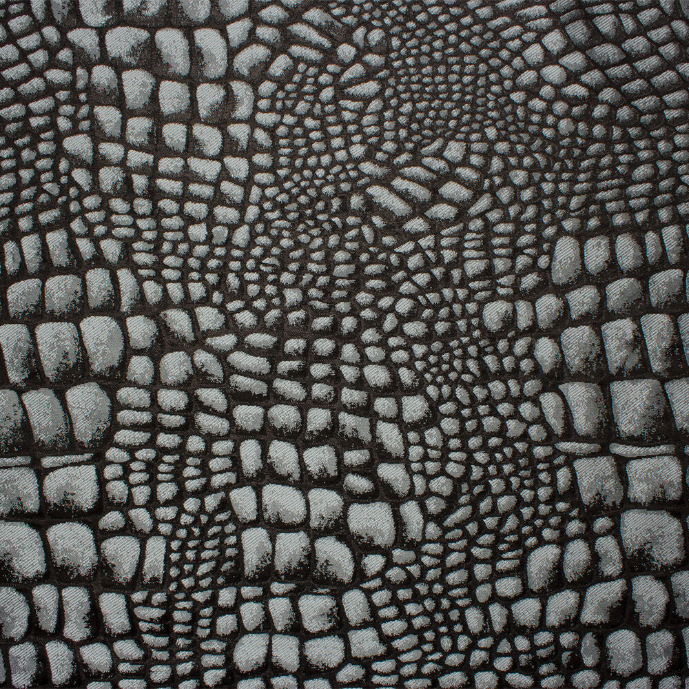 Grey/Black 'Mock Croc' Brocade