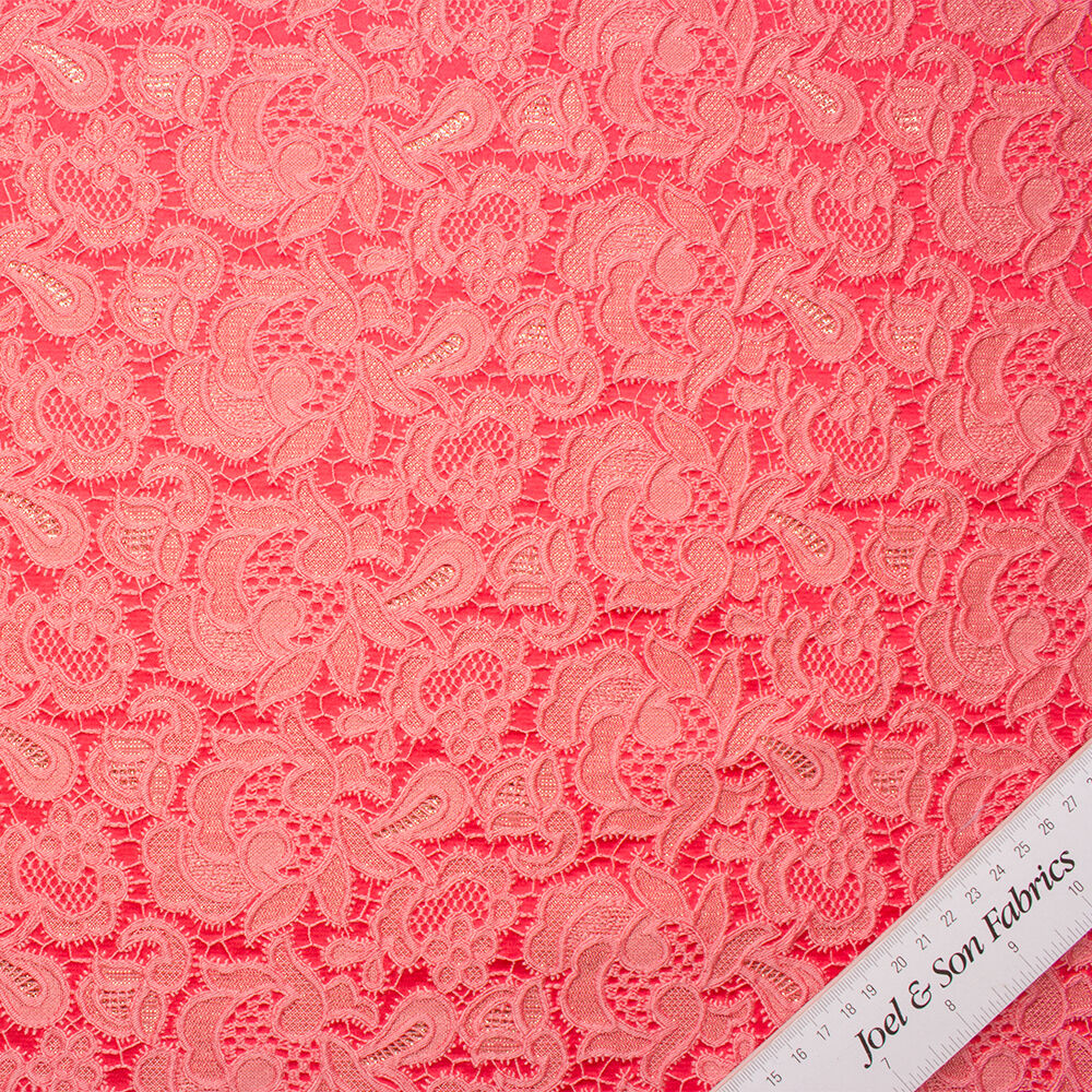 Candy Pink Floral 'Tone on Tone' Cloqué