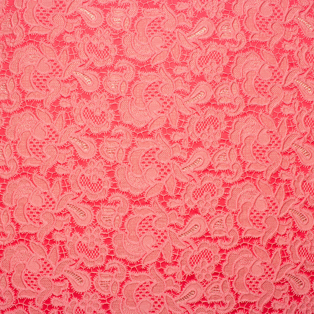 Candy Pink Floral 'Tone on Tone' Cloqué