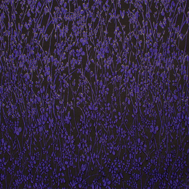 Black/Purple Floral Metallic Cloqué