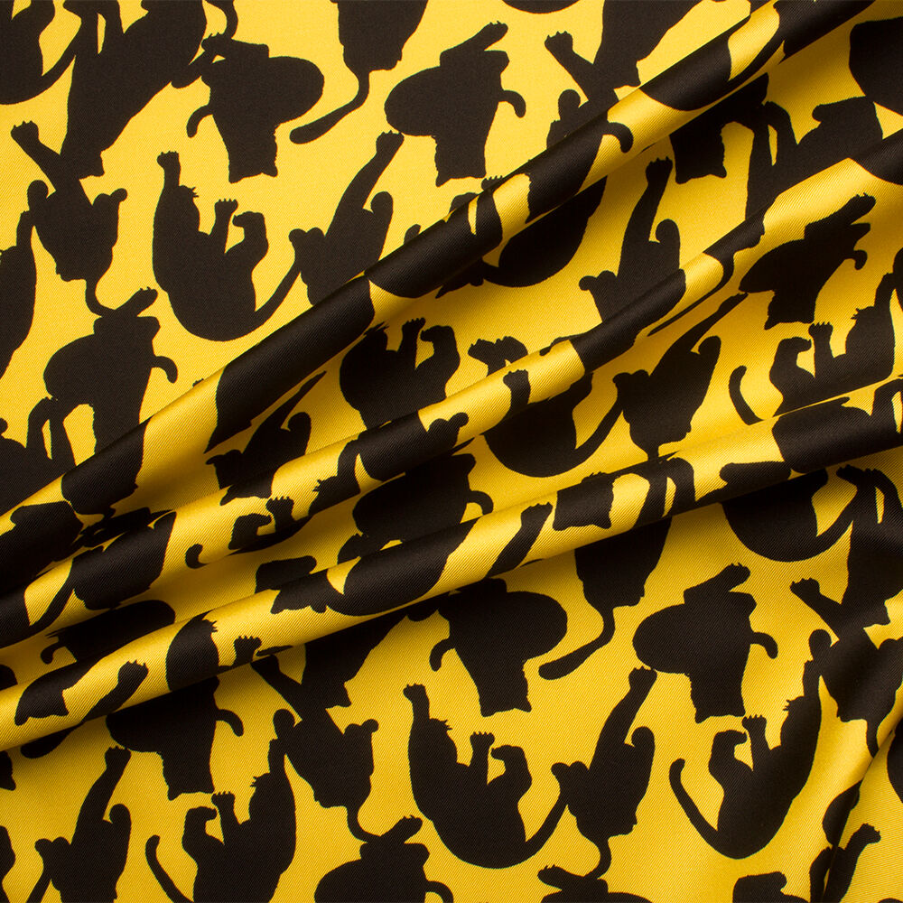 Silhouette Yellow Printed Silk Twill (A 3.65m Piece)