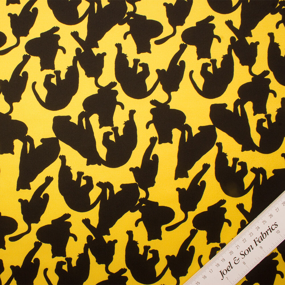 Silhouette Yellow Printed Silk Twill (A 3.65m Piece)