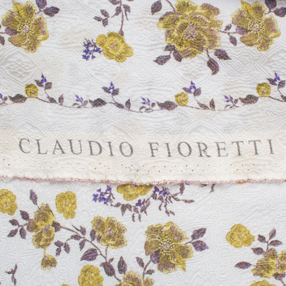 Dusty Blue/Green Floral Silk Cloqué (A 2.10m Piece)