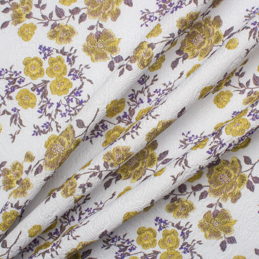 Dusty Blue/Green Floral Silk Cloqué (A 2.10m Piece)