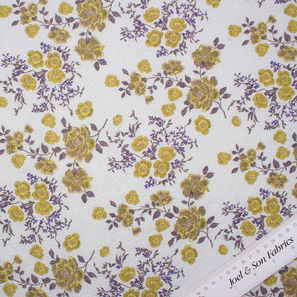 Dusty Blue/Green Floral Silk Cloqué (A 2.10m Piece)