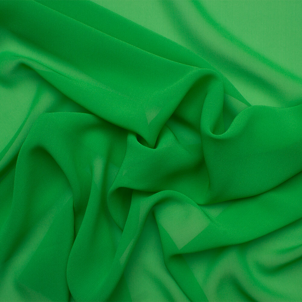 Apple Green Silk Georgette