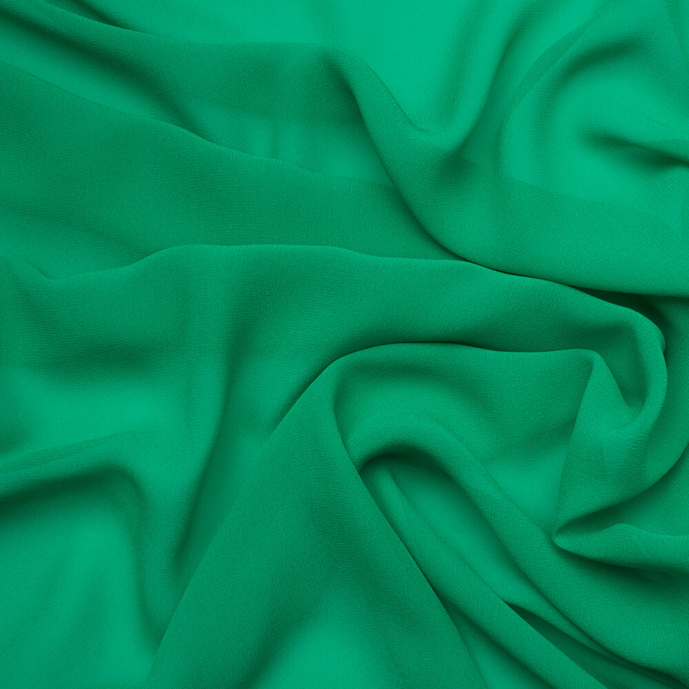 Emerald Green Silk Georgette
