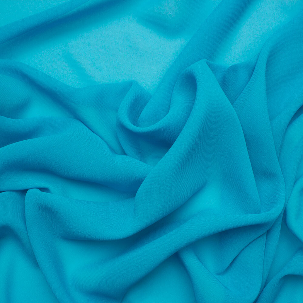 Bright Turquoise Silk Georgette