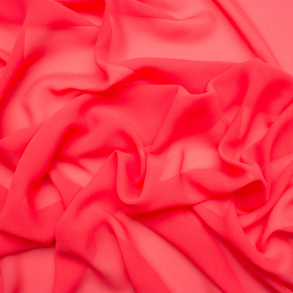 Coral Silk Georgette