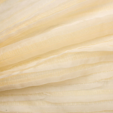 Vanilla Cream Pleated Silk Organza