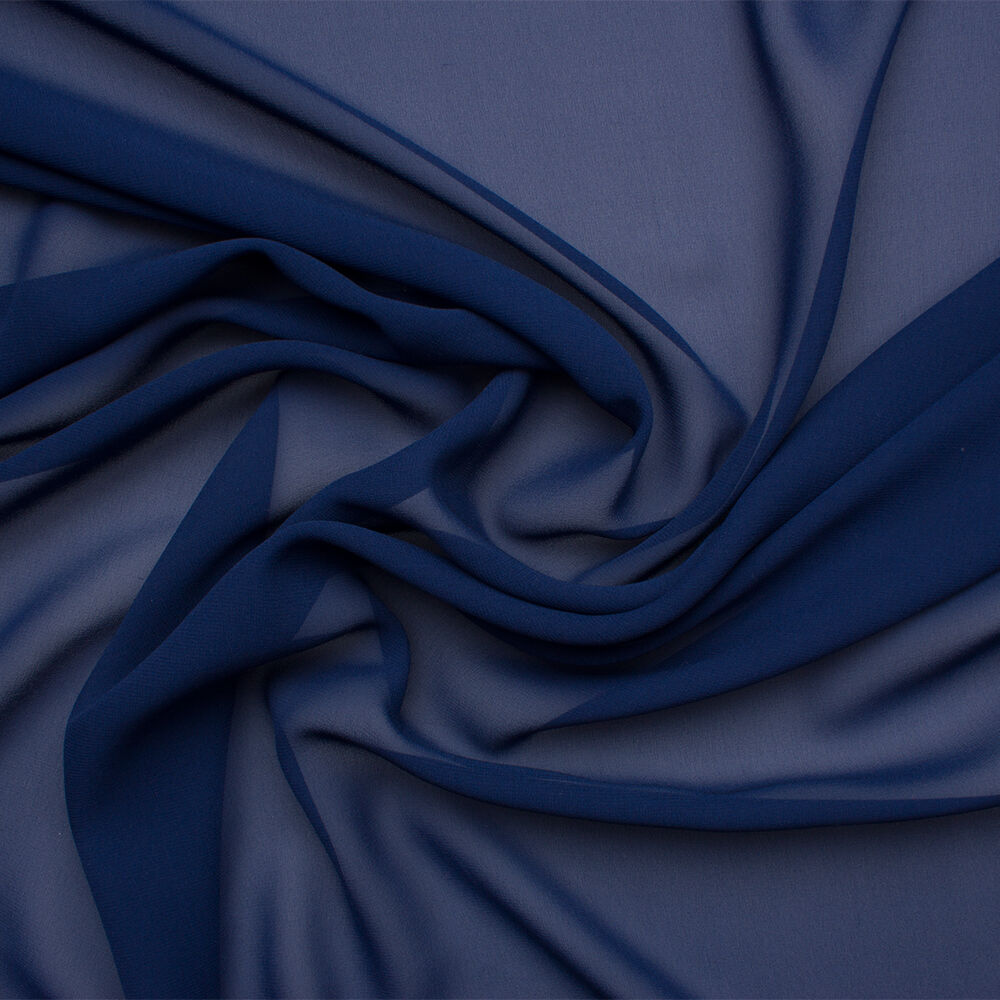 Navy Blue Silk Georgette