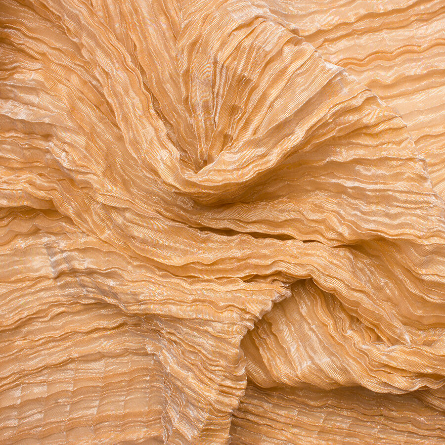 Sand/Gold Two-Tone Crinkled Chiffon