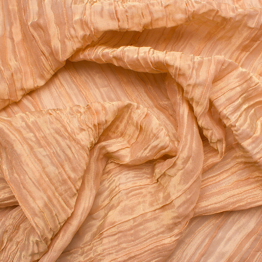 Nude/Gold Two-Tone Crinkled Chiffon