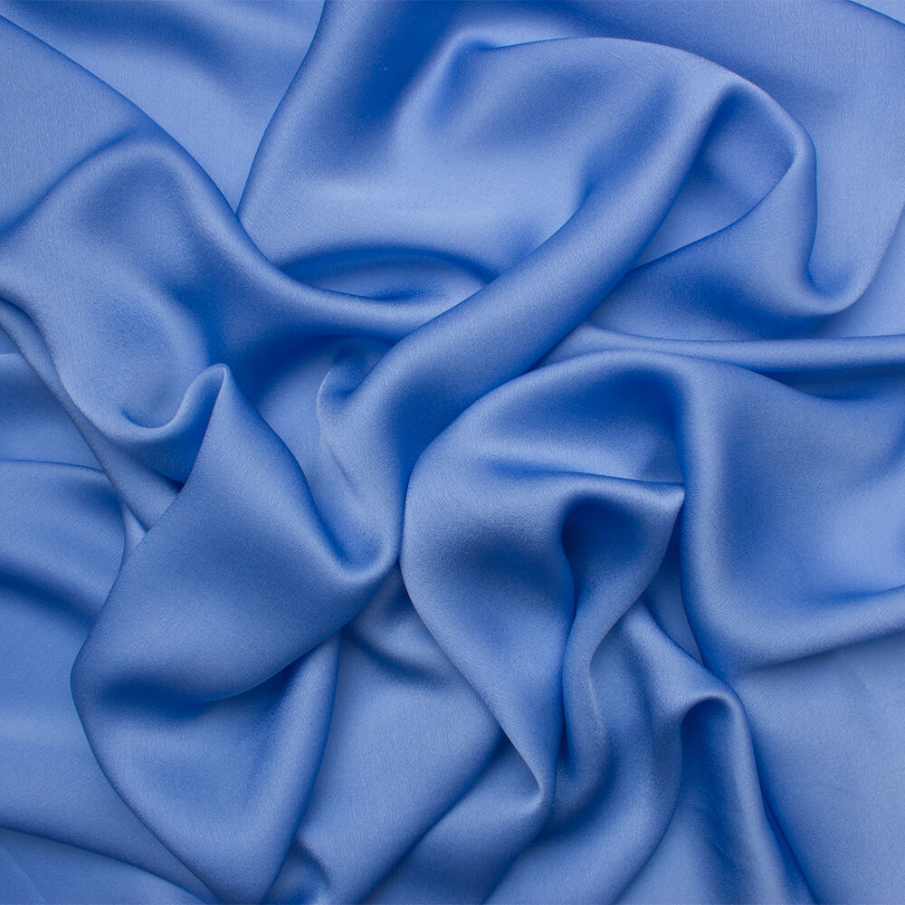 Sky Blue Silk Satinised Chiffon