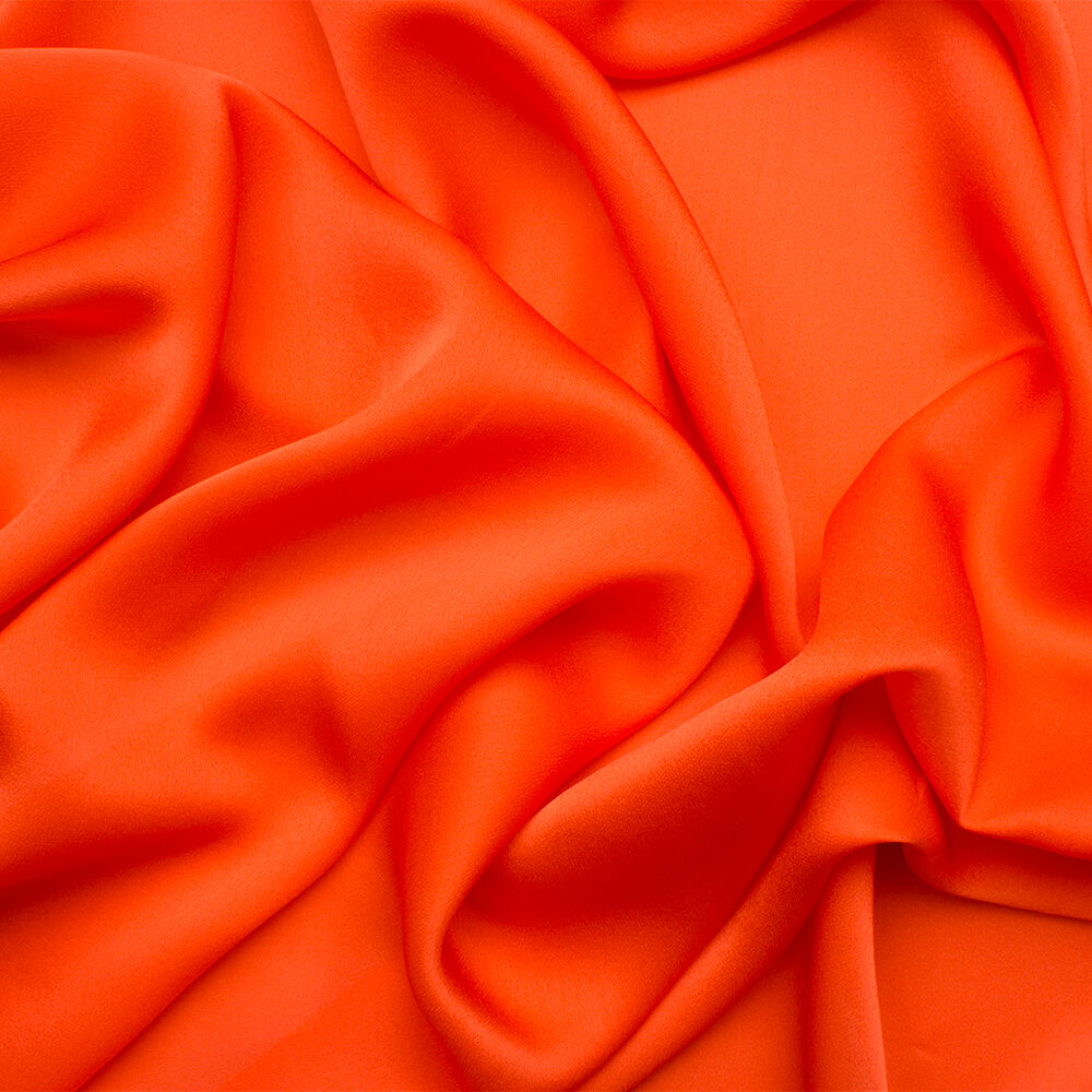 Orange Silk Satinised Chiffon