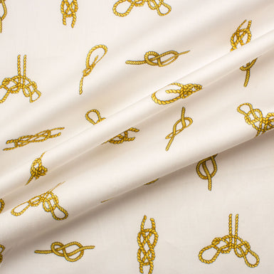 Rope Printed Ivory Pure Cotton (A 3m Piece)