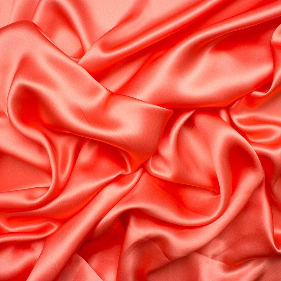 Coral Silk Satin