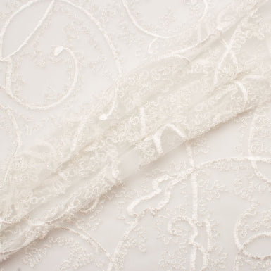 Soft Ivory Embroidered Tulle