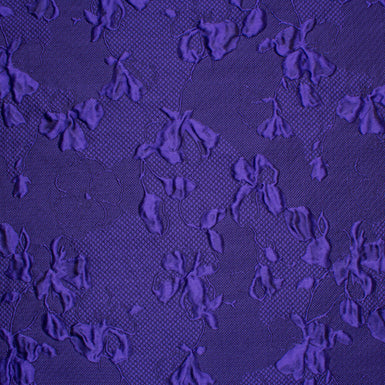 Dark Purple Floral Cloqué