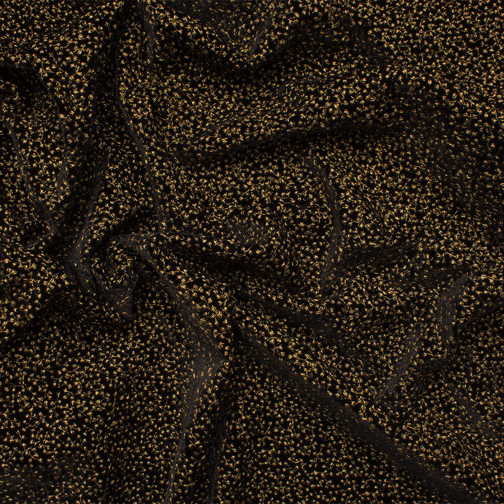 Black/Gold Embroidered Velvet (A 2.20m Piece)