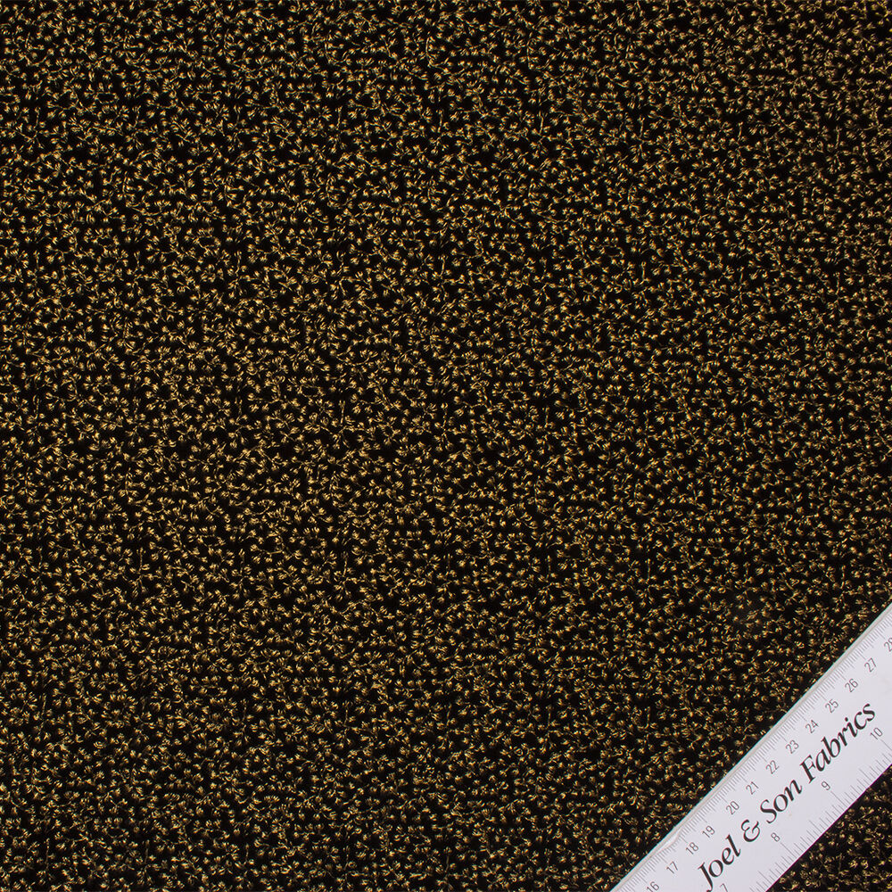Black/Gold Embroidered Velvet (A 2.20m Piece)