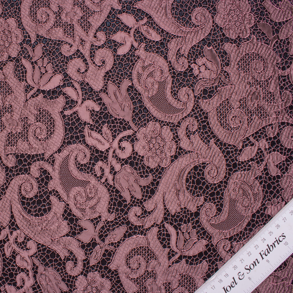 Dusty Pink/Metallic Blue/Black Cloqué