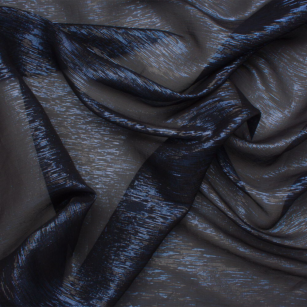 Navy Blue/Black Metallic Lamé