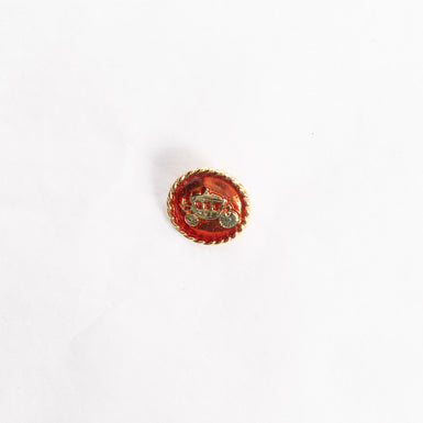 Red & Gold Toned 'Carriage' Button