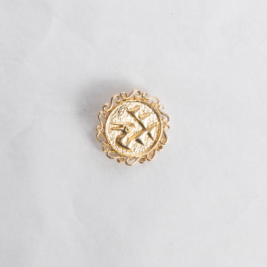 Gold Toned Patterned Coin Button