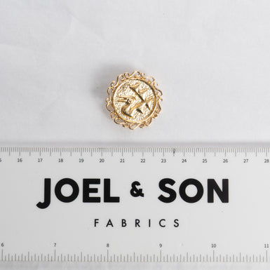 Gold Toned Patterned Coin Button