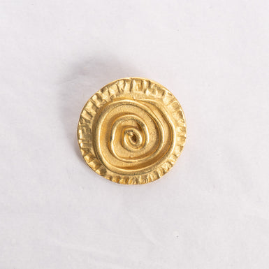 Large Gold Toned Swirl Button