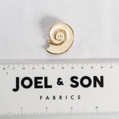 Ivory & Gold Toned Swirl Button