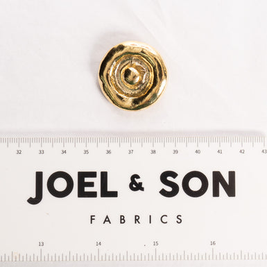 Round Gold Toned Groove Button