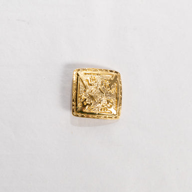 Large Square Gold Toned Abstract Button