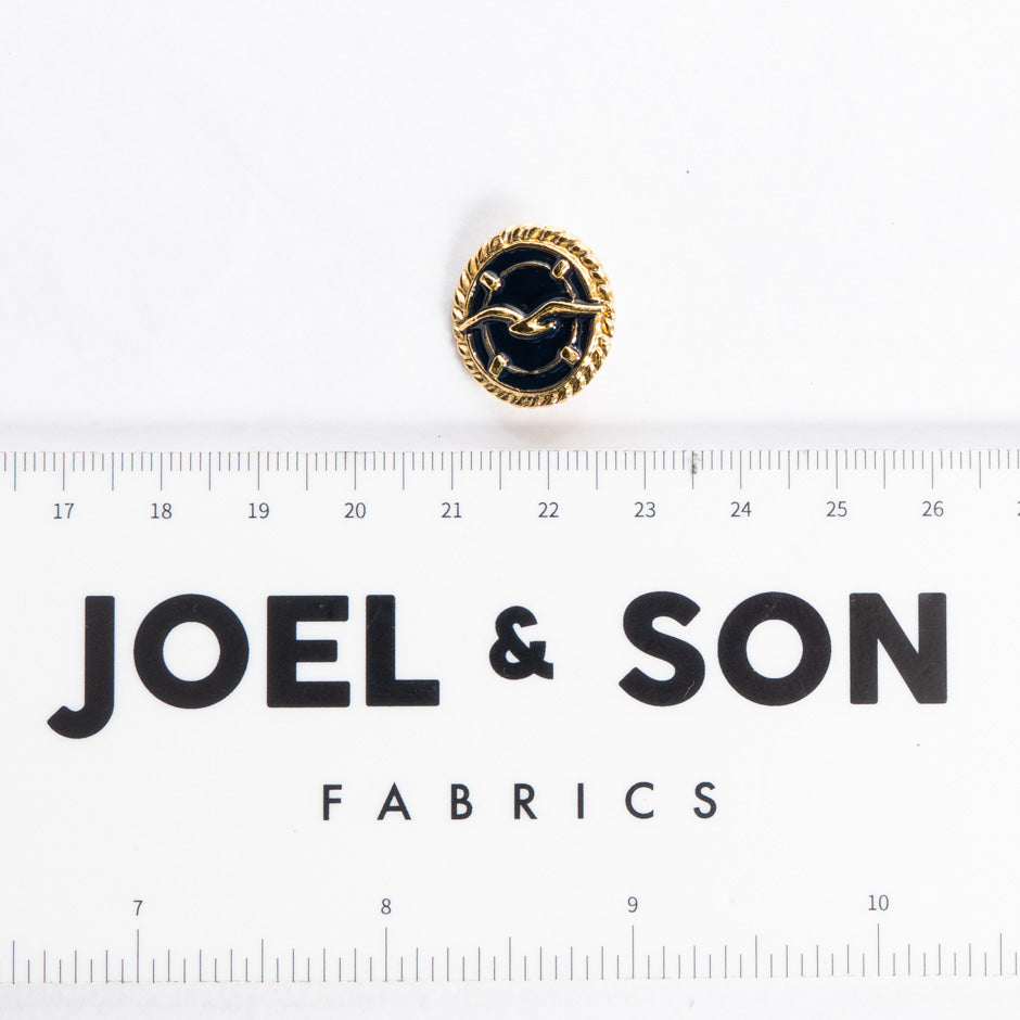 Small Round Nautical Themed Gold Button