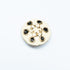 Round Ivory & Black Patterned Button
