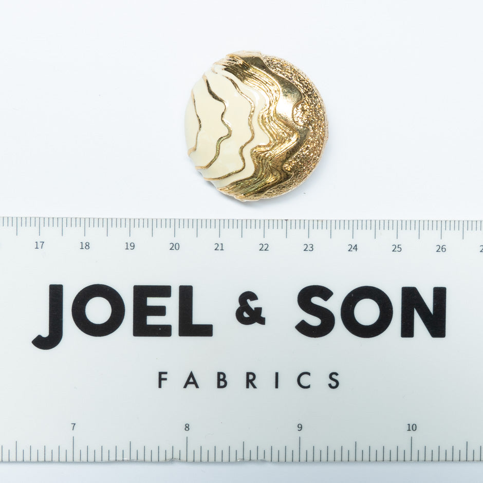 Large Ivory 'Wave' Gold Toned Button