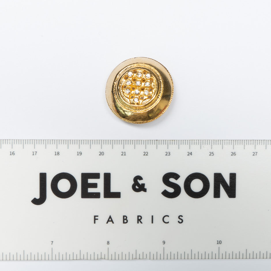 Round Diamanté Centre Gold Button