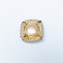 Large Pearl Centre Diamanté Gold Button