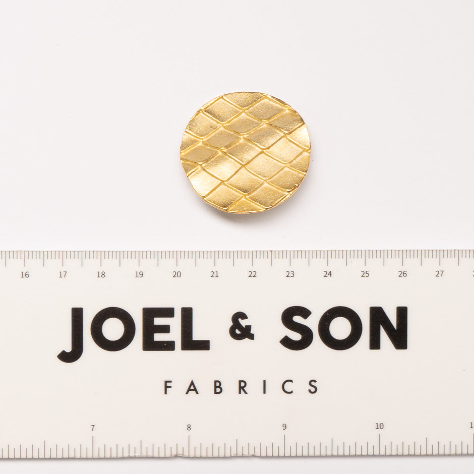 Large Round Gold Scale Indented Button