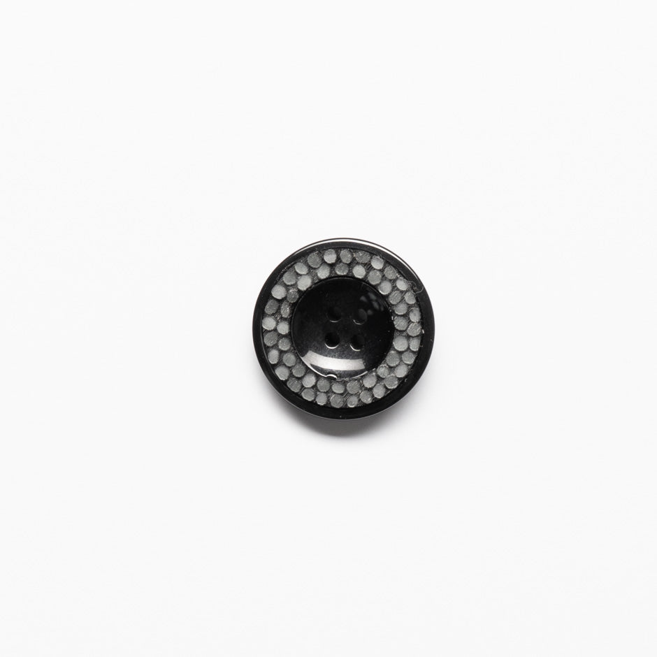 Black 'Dotted' Round Button