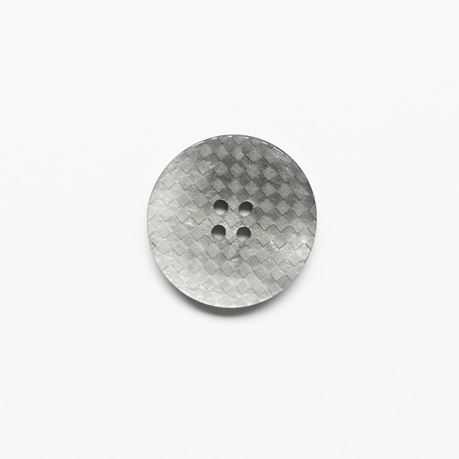 Large Grey 'Checkered' Round Button